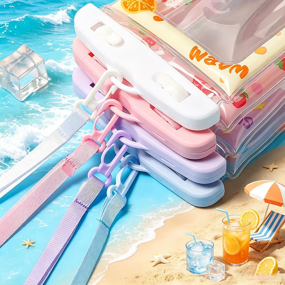 Waterproof Floating Phone Pouch Touch Screen Underwater Photography Dry Bag Cartoon Design with Lanyard for Beach Swim Dive Drif