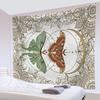 Butterfly And Moth Tapestry Black  White Flower Insect Specimen  Bedroom Dorm Home Decor