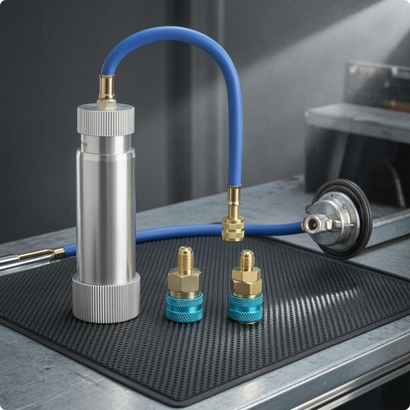 Manual Cooling System Oil Dispenser Metal Body Measurement Markings for