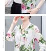 2026 Summer Women's Chiffon Long Sleeve Cardigan: Elegant Printed Design for Middle-aged & Elderly