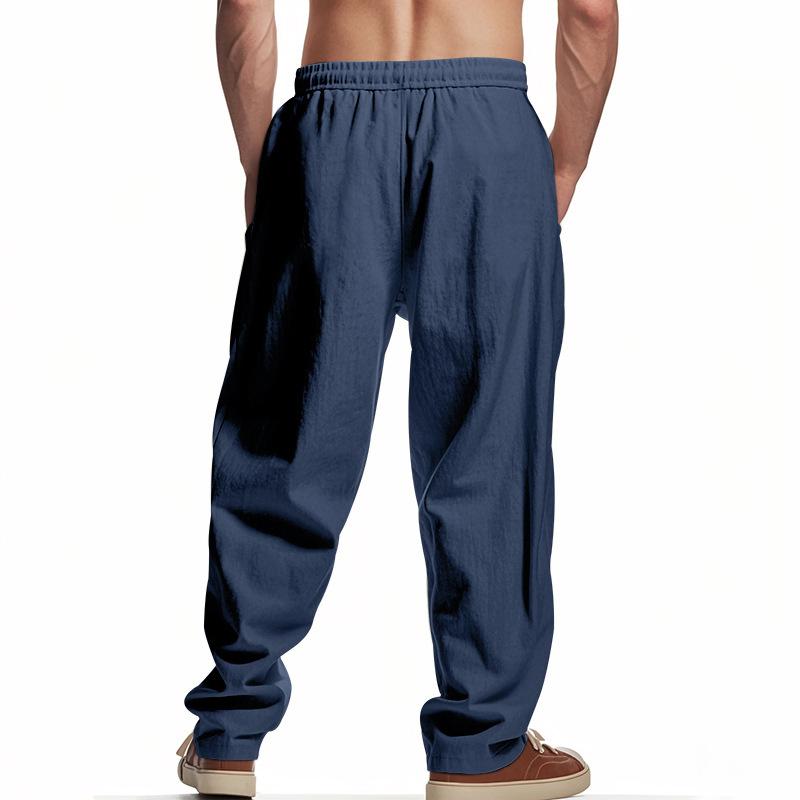 Men's Loose Casual Linen Hip Hop Beach Sports Wide Leg Trousers Mens