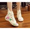 Fashion Embroidery Shoes Handmade Women's Embroidered Canvas Ballet Flats Ladies Comfortable Chinese Ballerinas Vegan