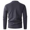 Men's Fleece-Lined Half-Zip Stand-Up Collar Knit Pullover for Autumn/Winter