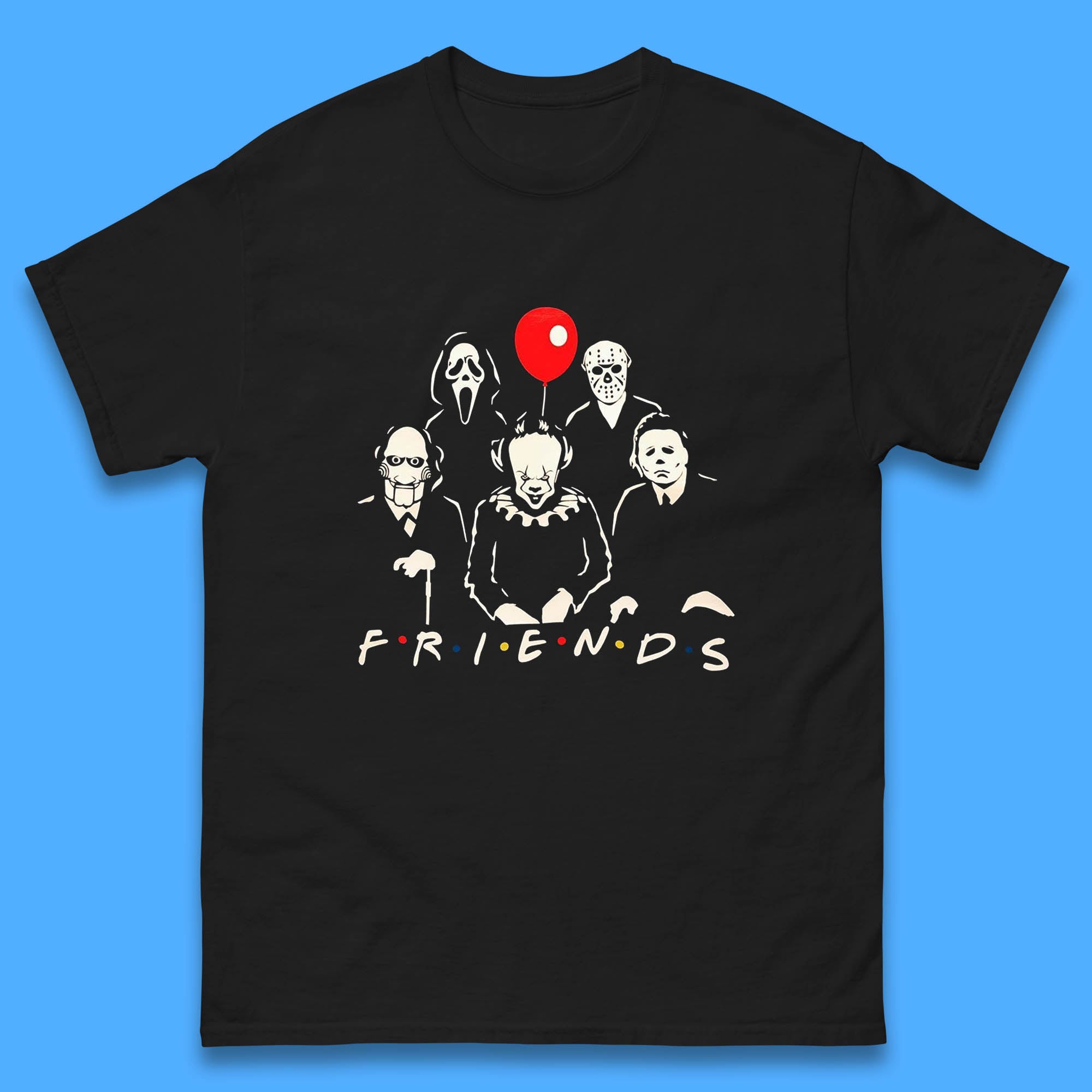 Halloween Friends Horror Movie Killers Characters Halloween Villians Mens Tee Top 3XL