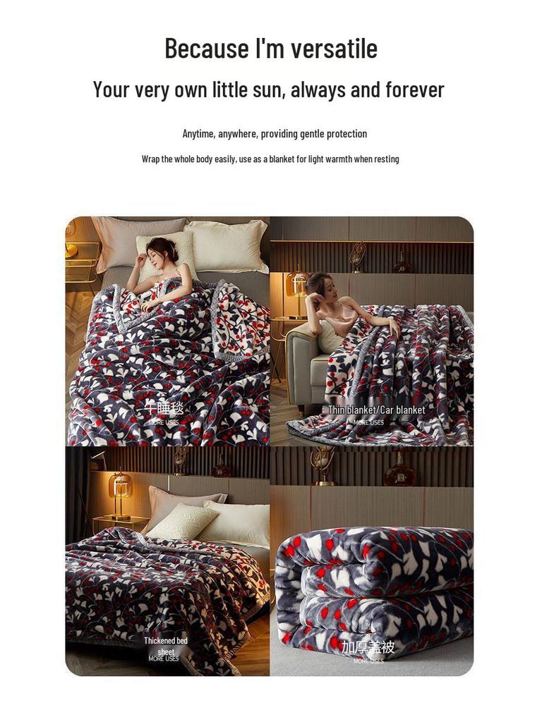 G5Z Winter Thickened Flannel Blanket – Coral Warm Single Dorm Bed Sheet Blanket