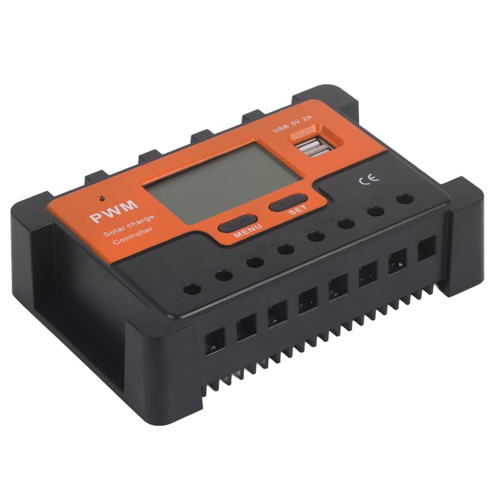 Regolatore Solare PWM 50A 12V 24V 48V Selezione Manuale Carica a 3 Stadi Regolatore di Carica Solare con 2 USB per Camper 5V