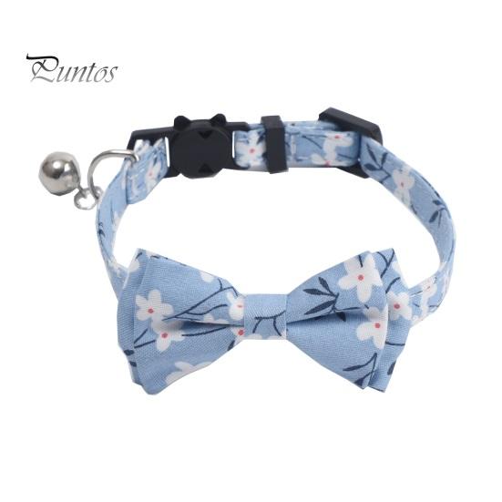 

Ошейник для кошек с галстуком-бабочкой и колокольчиком в джентльменском стиле с цветочным узором, регулируемый размер, приятный для кожи ошейник для кошек и маленьких собак