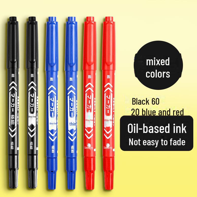 Waterproof Double-Headed Hook Pen for Students - Durable, Non-Fading, Art Marker for Primary and Kindergarten.