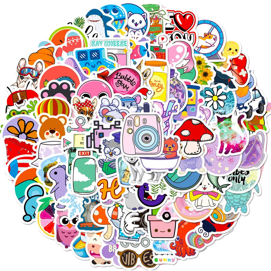 100 Small Size 4Cm Anchor Mix And Match Graffiti Stickers Ins Wind Summer Small Fresh Graffiti Luggage
