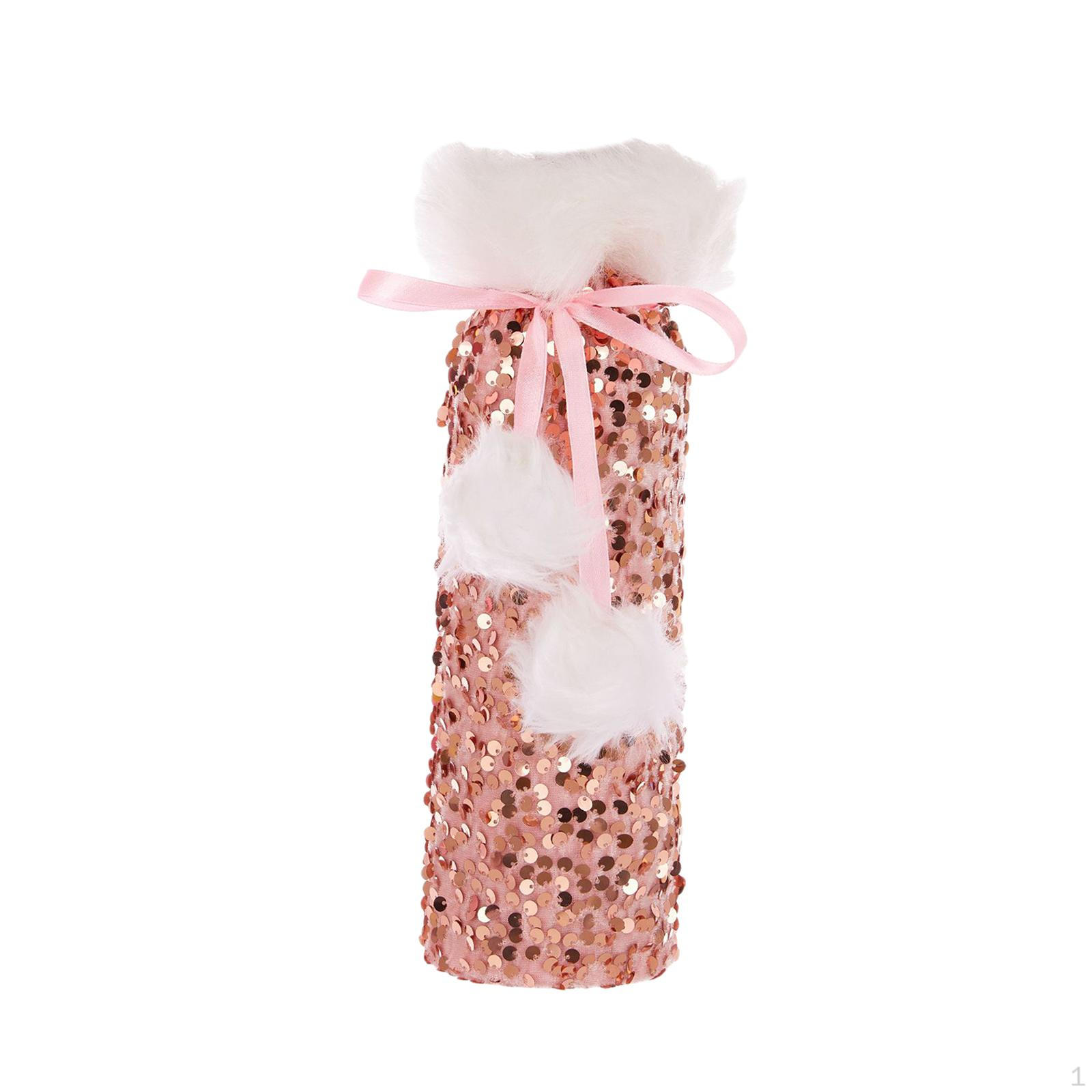 

Champagne Bottle Cover, Bag for Festival And Wedding Home Decor розовый
