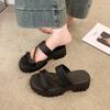 Slippers Korean fashion 2025 summer new outer wear Roman daily foreign style comfortable height increase niche sandals women