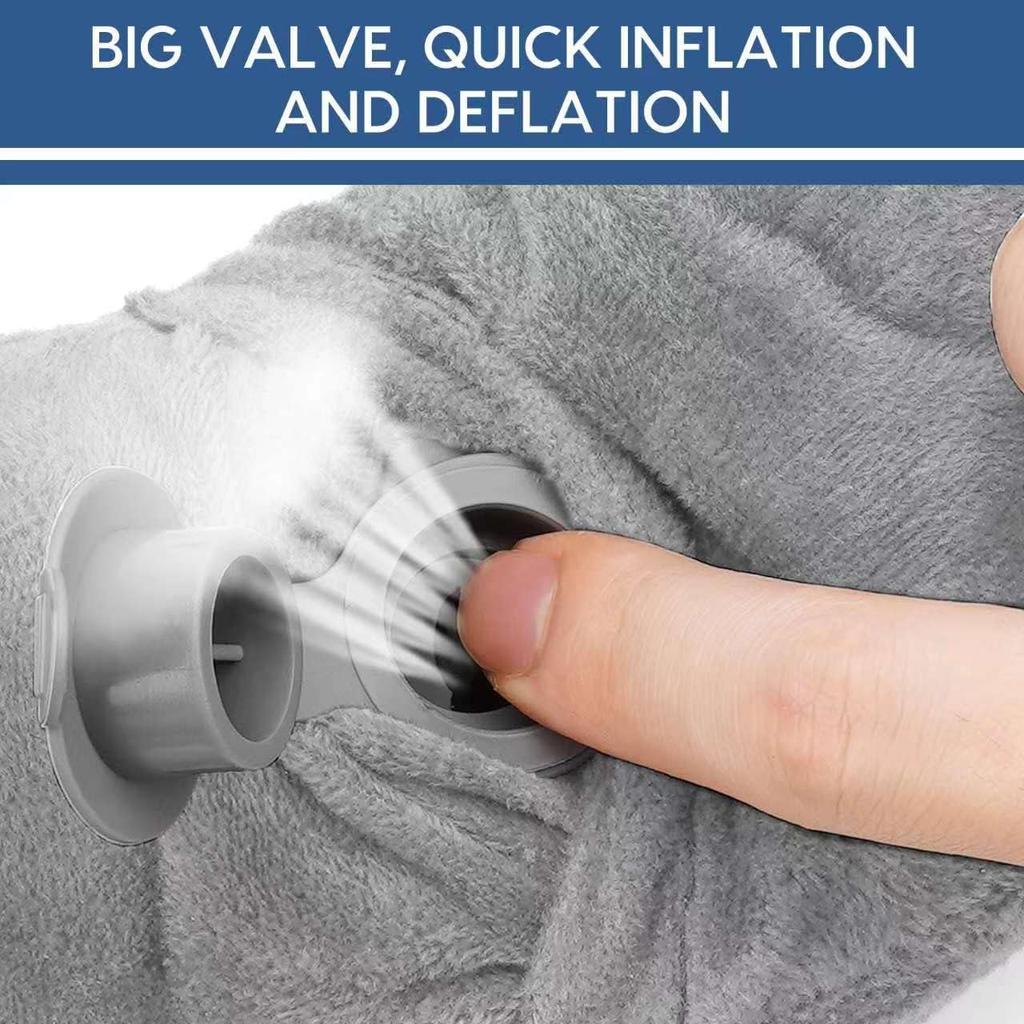 Inflatable Travel Pillow for Airplane Inflatable Neck Pillow for Traveling with Soft Velvet Washable Cover for Sleeping, Airplane,Train, Car, Office,
