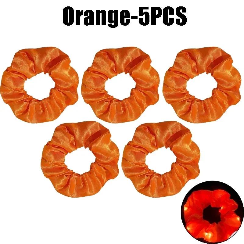 LED Luminous Scrunchies Hairband Ponytail Holder Headwear Elastic Satin Hair Bands Girl Hair Accessories for Party