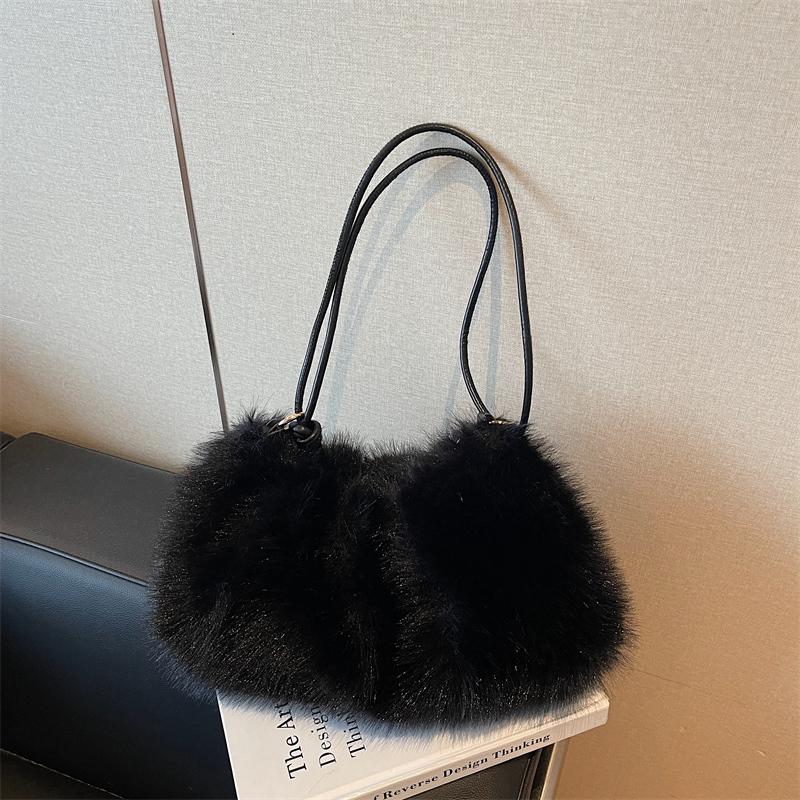 Women's Shoulder Bag Large Capacity Underarm Bag Solid Color Tote Bag