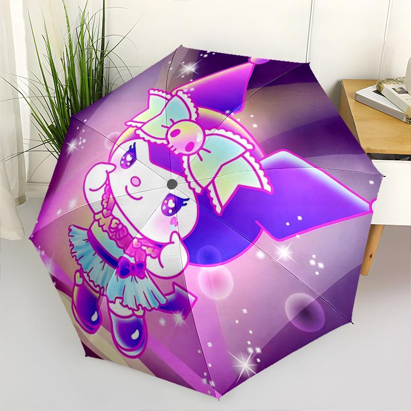 1pc Kawaii My Melody Automatic Folding Umbrella - Portable 3-Fold Design with 8-Bone Iron Frame - Perfect for Fans, Travel, Daily Use - Ideal Gift for