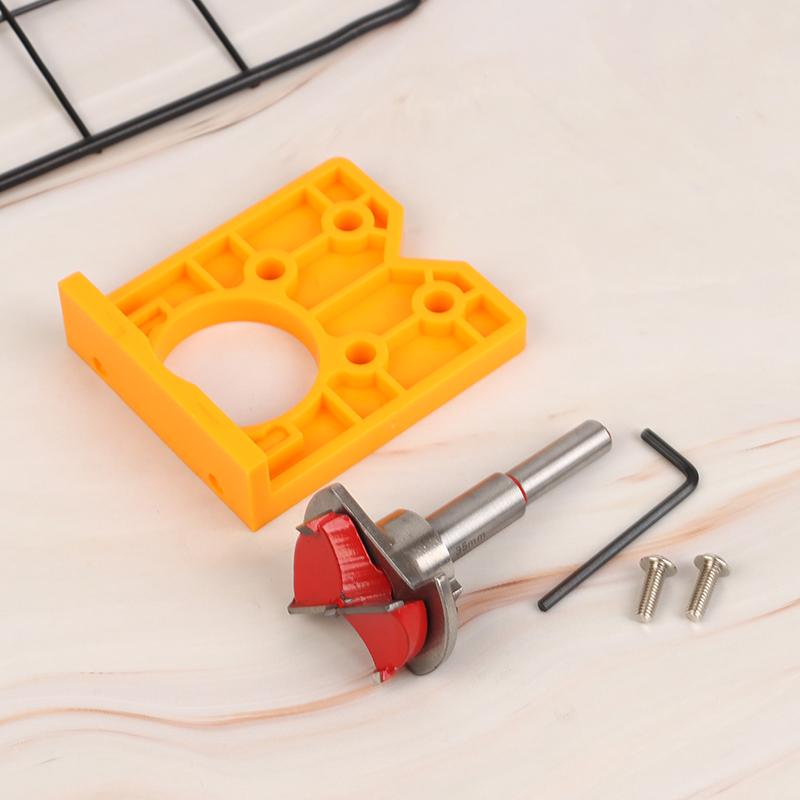 35mm Hinge Hole Drilling Guide Locator Hinge Drilling Jig Drill Bits Woodworking Door Hole Opener Cabinet Accessories Tools