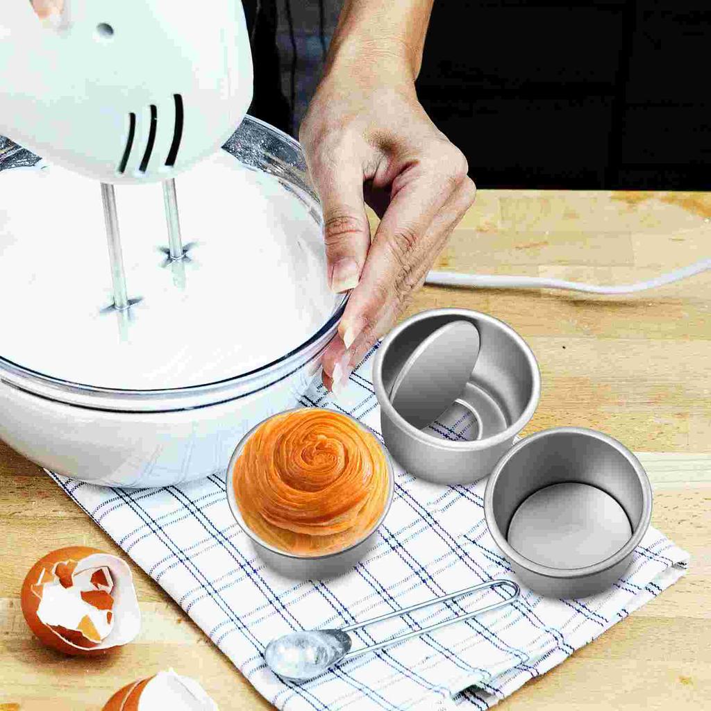 4 Pcs Air Fryer Oven Cake Mold Tins with Removable Bottom Bread Pan Round Baking Pans