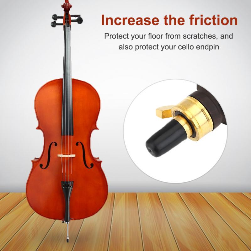 Cello Non-Slip Cap 4Pcs Black Rubber Tip for Cello Endpin Instrument Protector