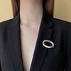 Stainless Steel Hollow O-Ring Brooch: Elegant and Unique High-End Design