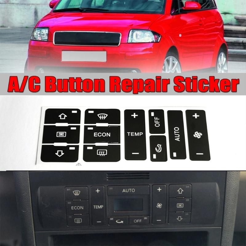 PVC Air Conditioning Switches Decals Easy Install & Scratches Resistant Climate Control Stickers for German Car