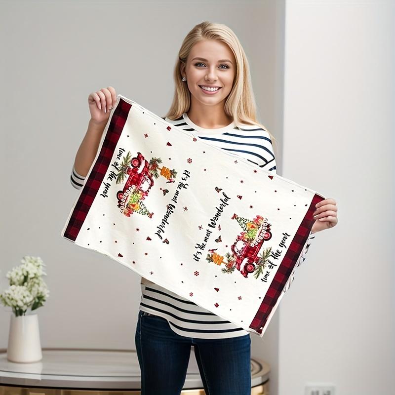 

Christmas towel, highly absorbent, used for holiday decoration