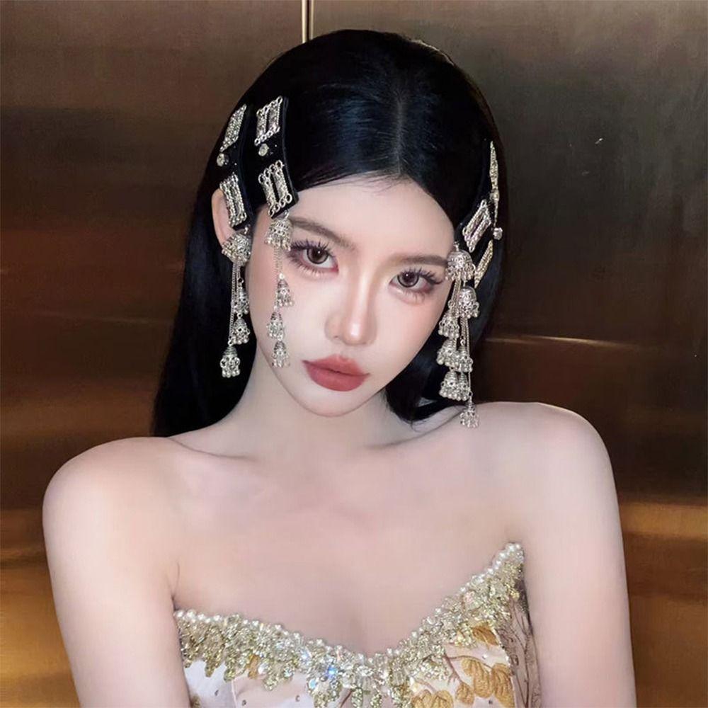 Showcasing Cultural Charm Hairpins Vintage Bangs Barrette Trendy Tassels Hair Clips