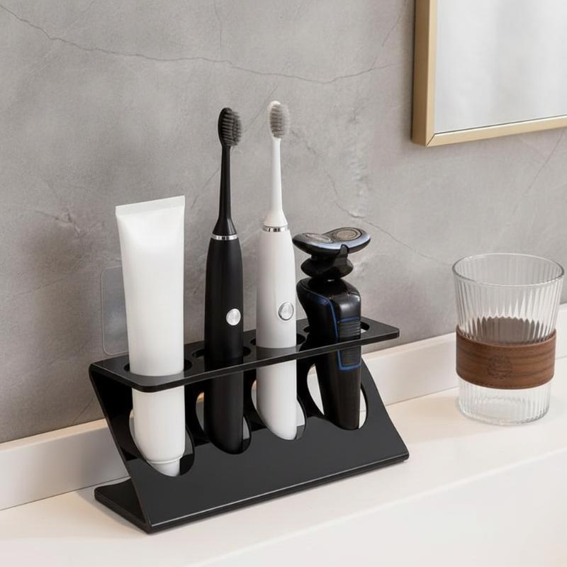 1Pcs Bathroom Tabletop Multifunctional Drain Rack Multipurpose Toothbrush Holder Vanity Desktop Toothbrush Base Support