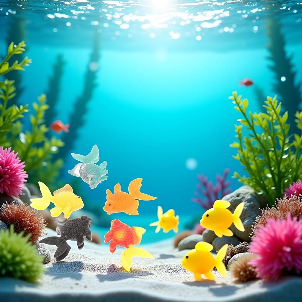 5Pcs Random Color Lifelike Reble Plastic Artificial Moving Floating Fishes Ornament Decorations for Aquarium Fish Tank Pet Supplies Popular Aquarium
