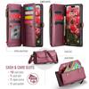 For iPhone 17 Pro Max Leather Case CASEME C36 Zipper 10 Card Slots Phone Cover with Straps
