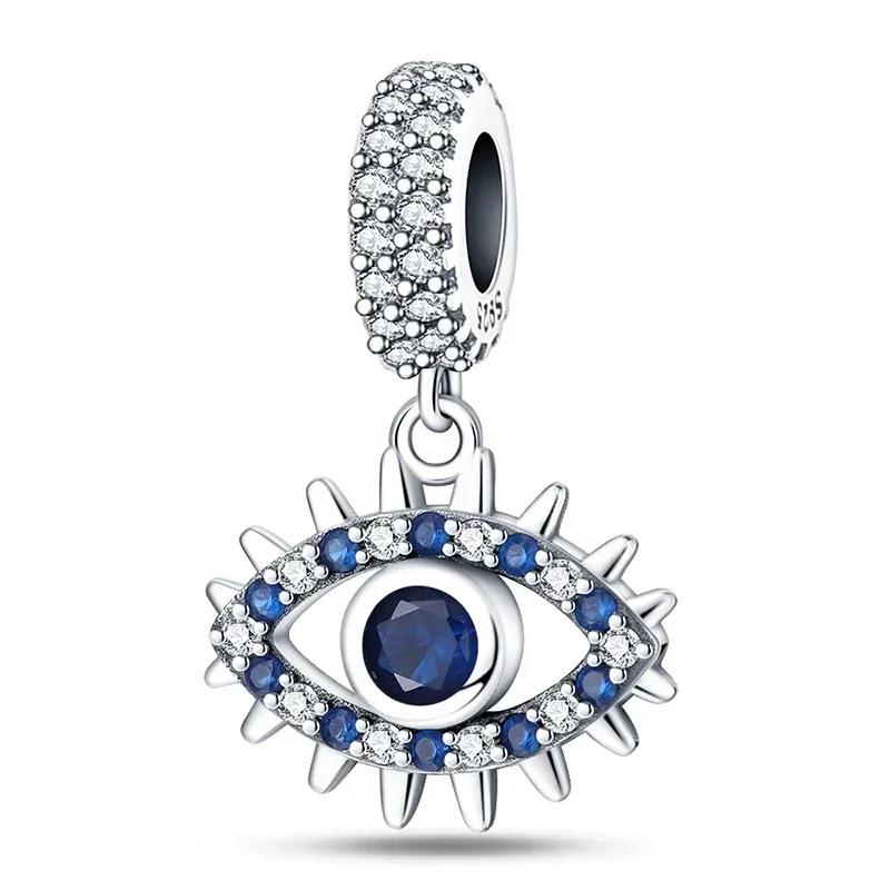925 Silver Color Evil Eye Charm Demon Eye Bead For Original Bracelet&Bangle DIY Making Fashion Jewelry Gift