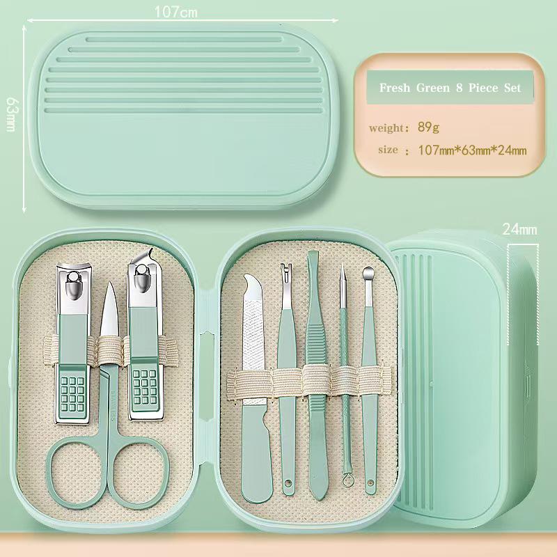 Luxury Beauty Nail Clipper Set 14-Piece Carbon Steel Durable Portable Manicure Tools Custom Logo Plastic Box for Women Nail Art