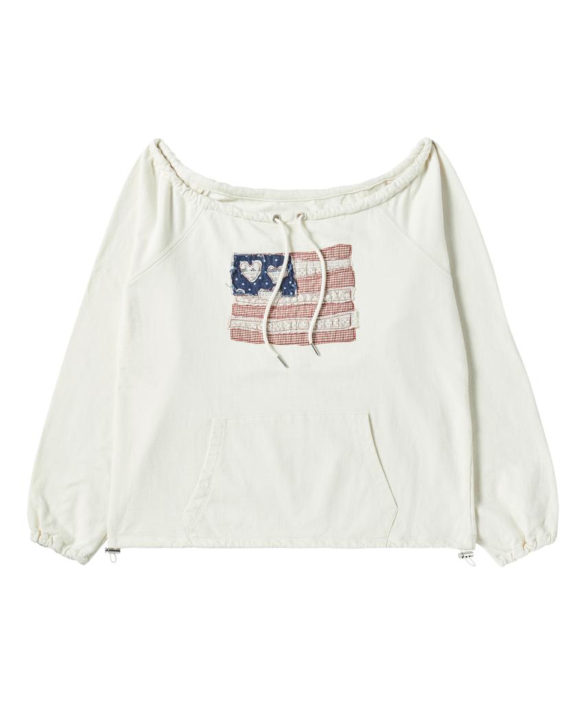 Loginaenloji Usa Banner String Long Sleeve Cream