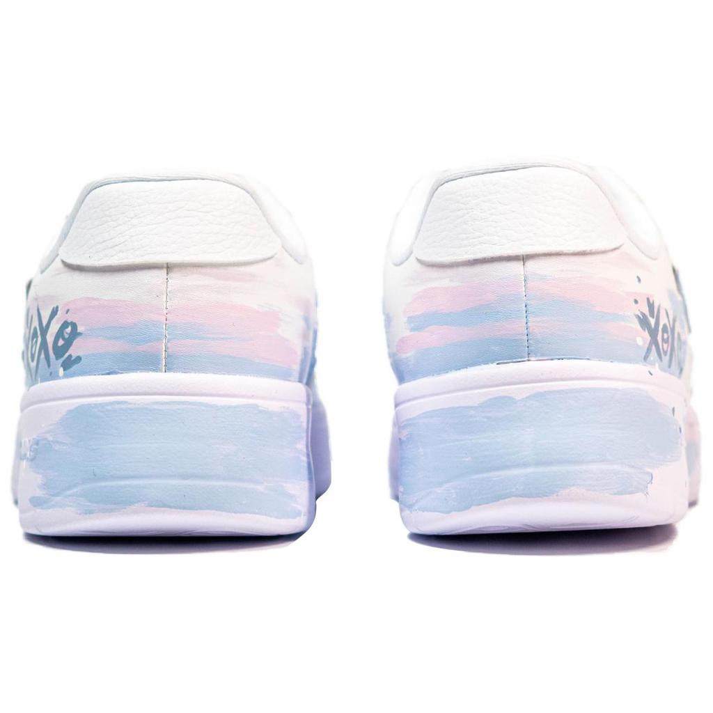 Li Ning Floating Boat Leichte und atmungsaktive Low-Top-Skateboardschuhe Damen Weiß Blau AGCS420-6(Team802--)