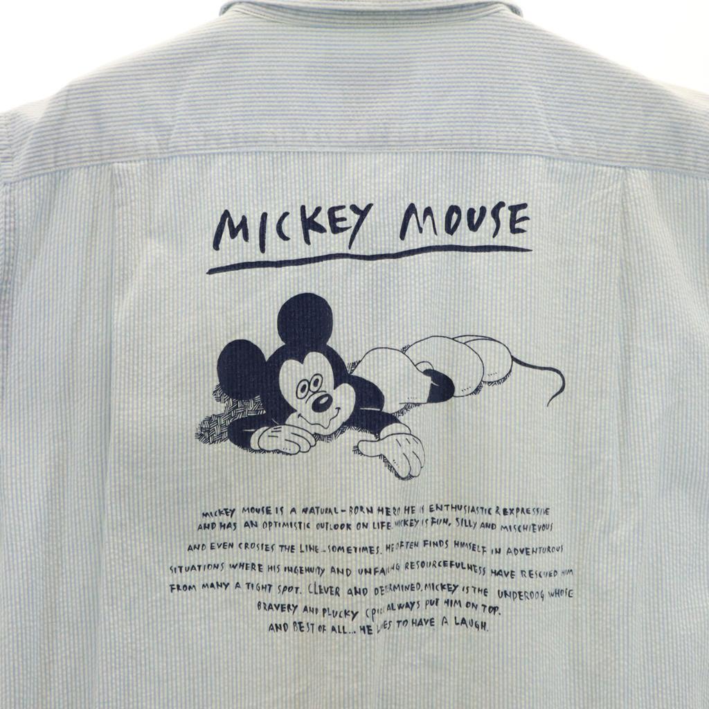 Xlarge Disney Collaboration Made In Japan Back Print Mickey Mouse Short Sleeve Seersucker Shirt Men's Used