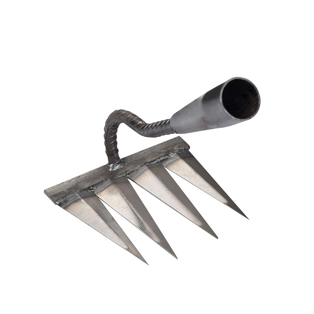 Tooth Nail Harrow Sharp Weeding Scarifier Steel Garden Hand Rake Tool Gardening Weeding Rake Agricultural Tools China Mainland