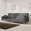 VidaXL 2-seater Sofa Bed with Two Light Grey Fabric Pillows 375741