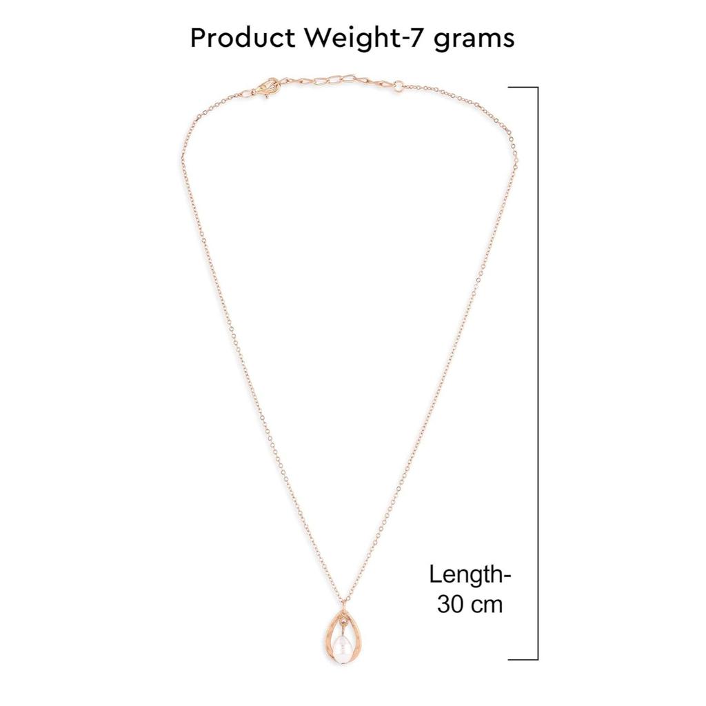 Złoty Ton Współczesny Minimalistyczny Perłowy Wisiorek Łańcuszek Dla Kobiet