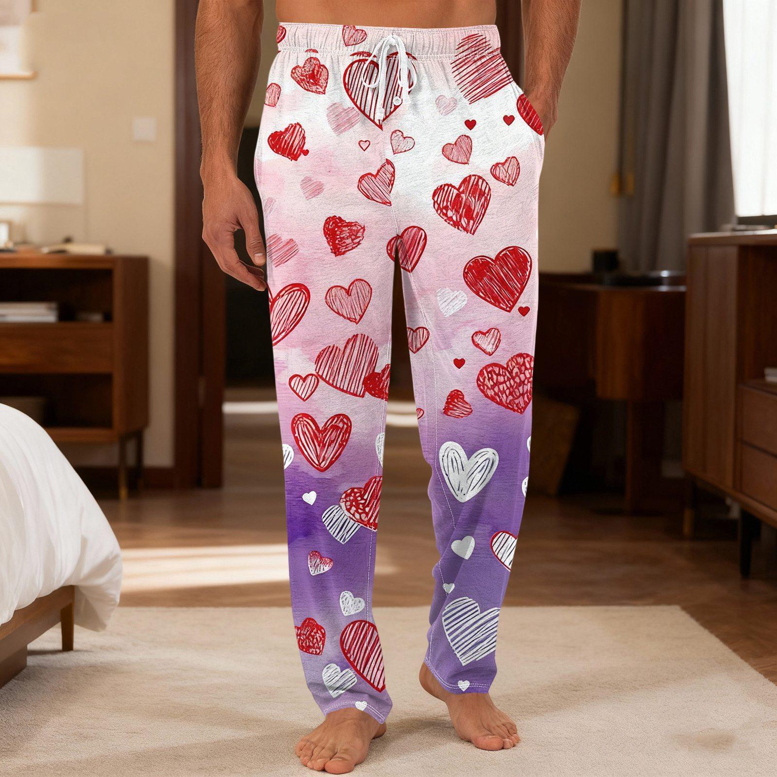 

Чоловічі повсякденні штани з кишенями на кулісці, штани для дому та сну L