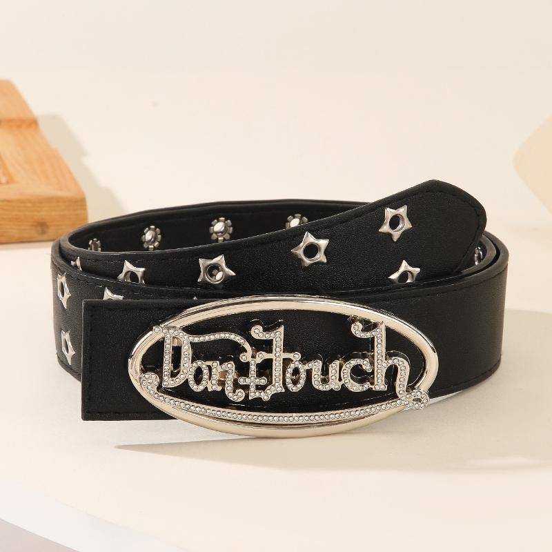 European and American Punk Style Rivet Hip-hop Belt Motorcycle Style Belt 2025 New Letter Rhinestone Letter Belt 105CM чёрный