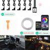 Car Interior Atmosphere Ambient Lights RGB Fiber Optic Lighting Kit with App Music Control Neon Strips LED Auto Decorative Lamps