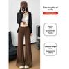 Flared Pants For Women With Plush Fleece Material Casual Long Trousers For Spring
