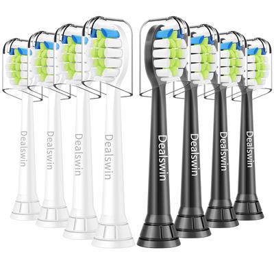 Dealswin Electric Toothbrush Replacement Brush Heads Compatible with Philips Regular Plaque and Pack of 8 Sonicare Size, Removal, DiamondClean,