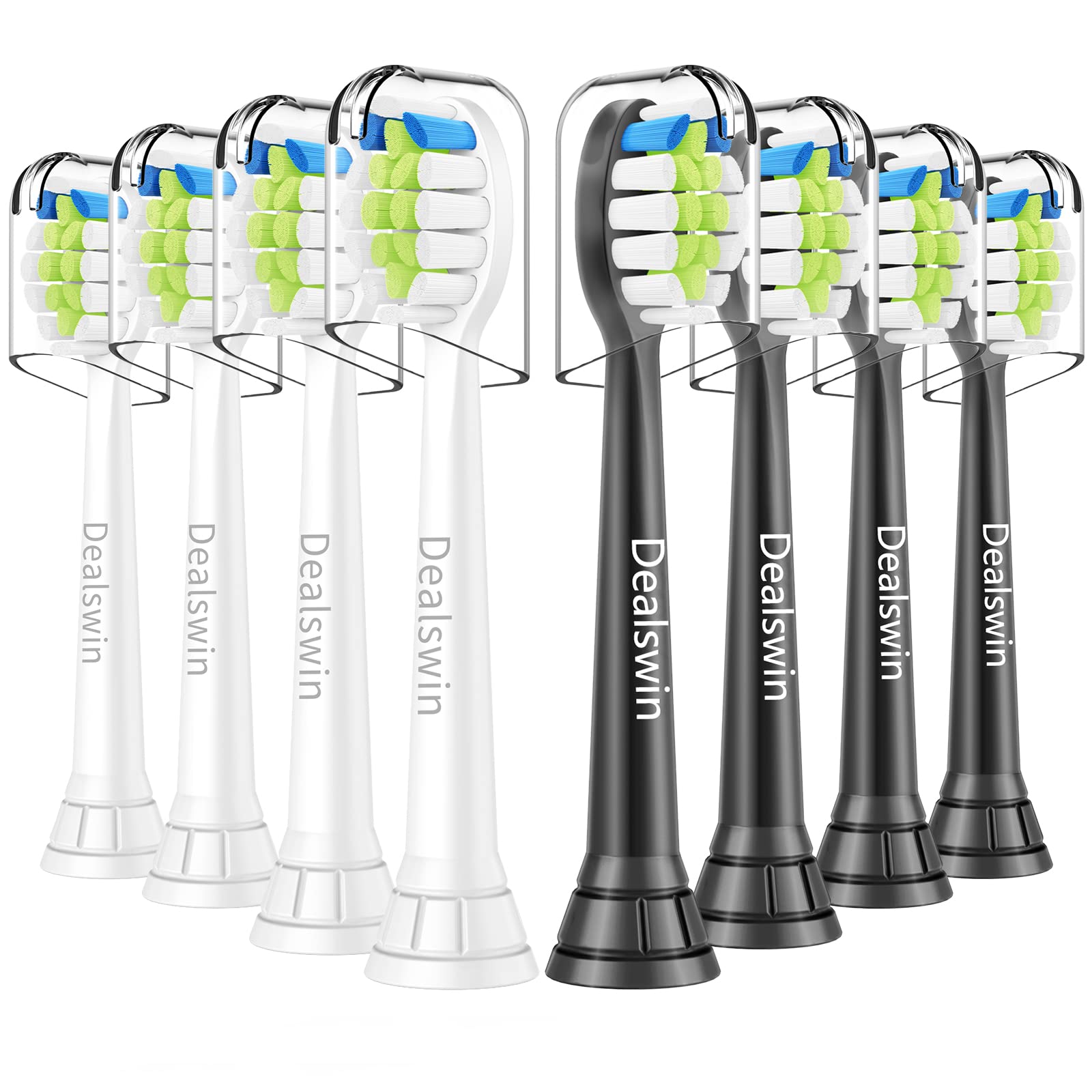 

Dealswin Electric Toothbrush Replacement Brush Heads Compatible with Philips Regular Plaque and Pack of 8 Sonicare Size, Removal, DiamondClean,