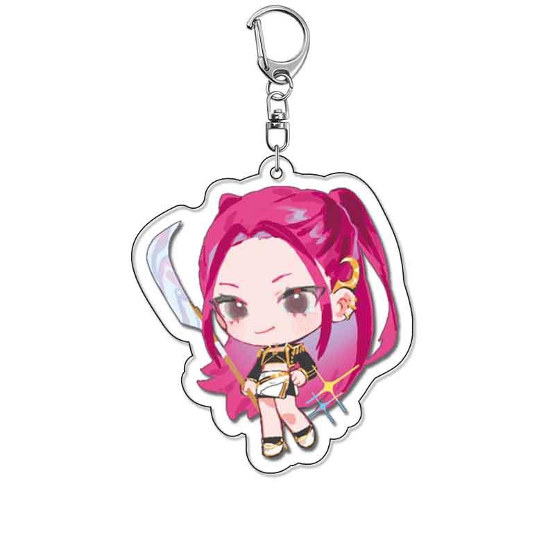 Kpop Acrylic Demon Hunters Cute Cartoon Keychains Huntrix Saja Boys Tiger Acrylic Keyrings Bag Pendant Accessories Keychain Gift