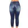 Denim Fabric Women's Long Pants Faux-denim Printed Tight-fit Trousers Suitable for All Seasons