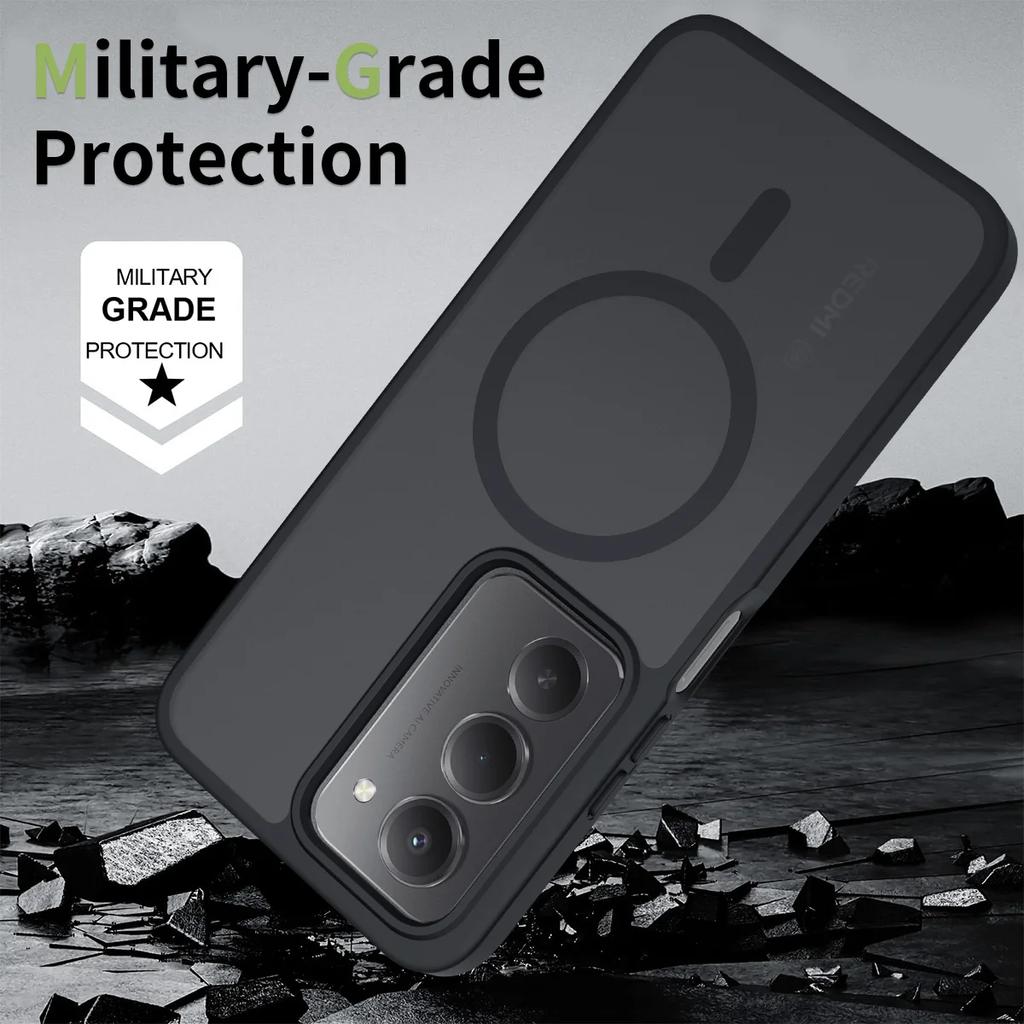 Skin Feel Shield Magnetic Case For Xiaomi Redmi 15 4G 171.1mm 5G 169.5mm Magsafe Wireless Charging TPU Frame Plastic Phone Cover