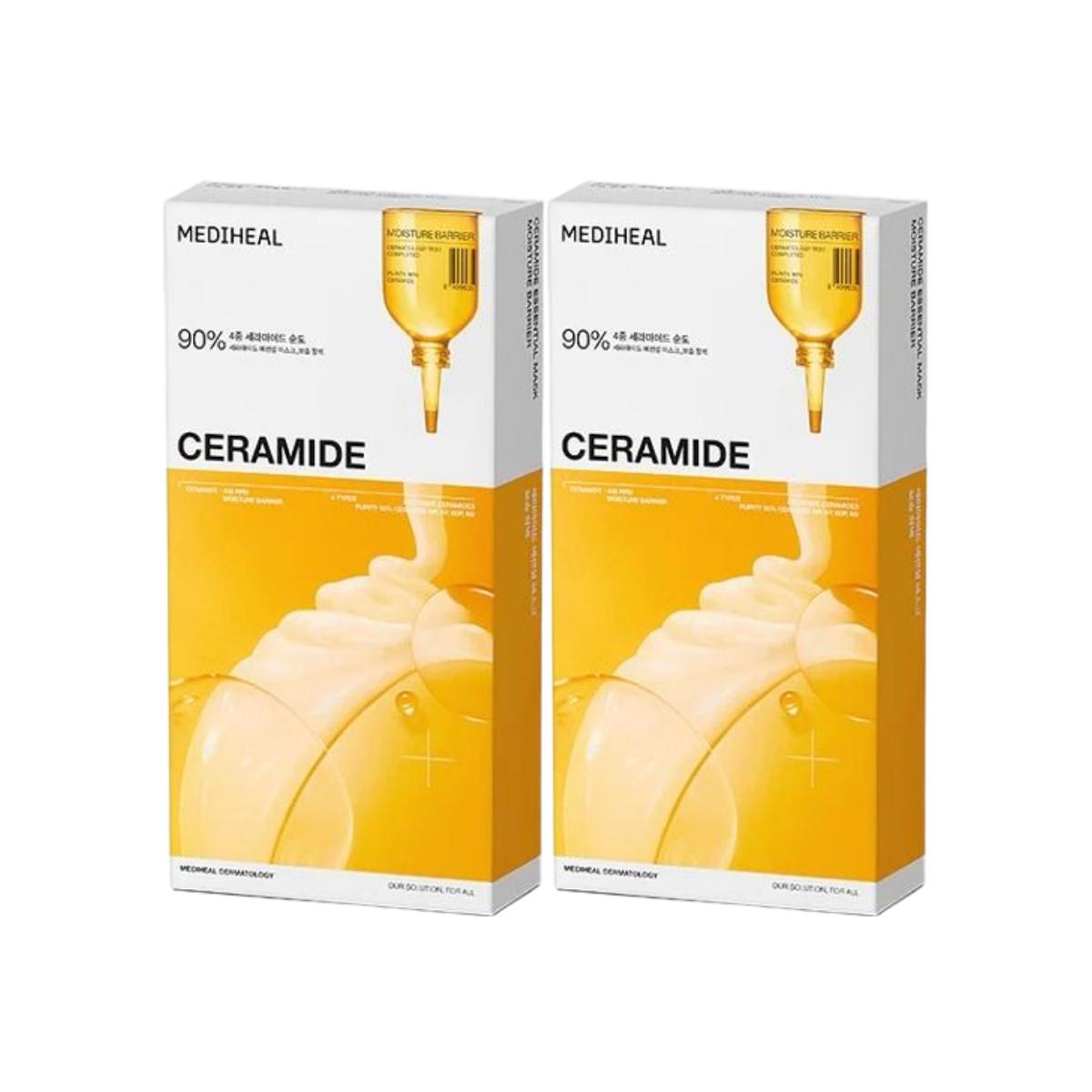 MEDIHEAL Essential Mask Ceramide 10-Pack [2-Box Set] Deep Hydrating Moisture Barrier Sheet Masks 24ml