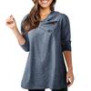 Women Warm Button Long Sleeve Sweater Pullover Blouse Shirts Sweatshirt