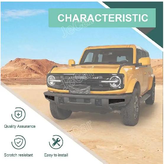 JeCar Car Front Bumper Racing Grill Insert Grille Trim ABS Sticker Cover For Ford Bronco 2021 UP Car Exterior Accessories