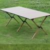 Quyoubang Portable Wood Grain Camping Roll-up Table